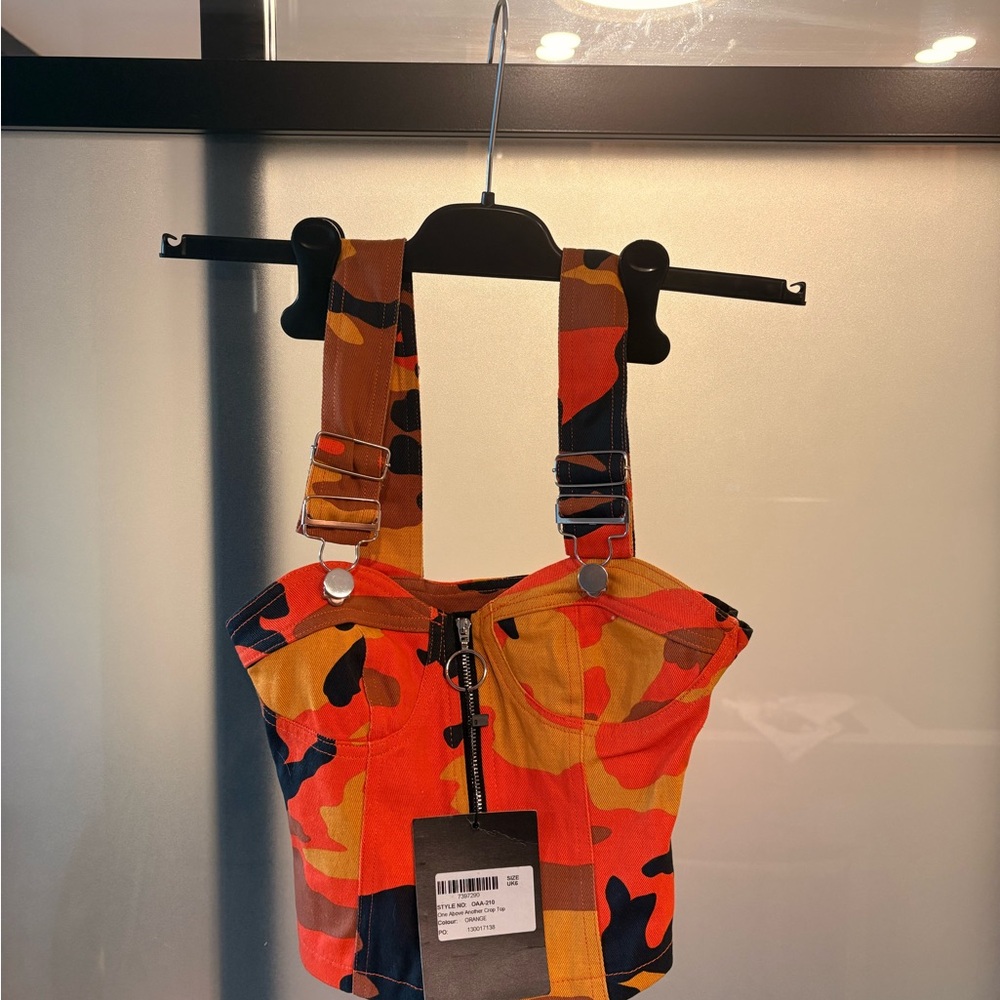 Camouflage Print Bustier Top